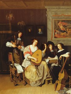 Interior com um grupo de músicos (painel)